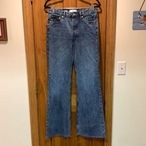 Mango Ariadna Jeans, size 8, high waist button fly, wide leg, worn once